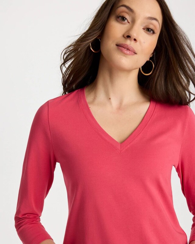 Cotton Stretch 3/4 Sleeve Tee - image 4